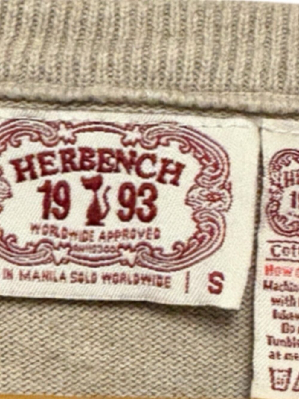 Herbench Tan V-Neck Sweater Pink Brown White Argyle Pattern, Womens size Small - Picture 3 of 6